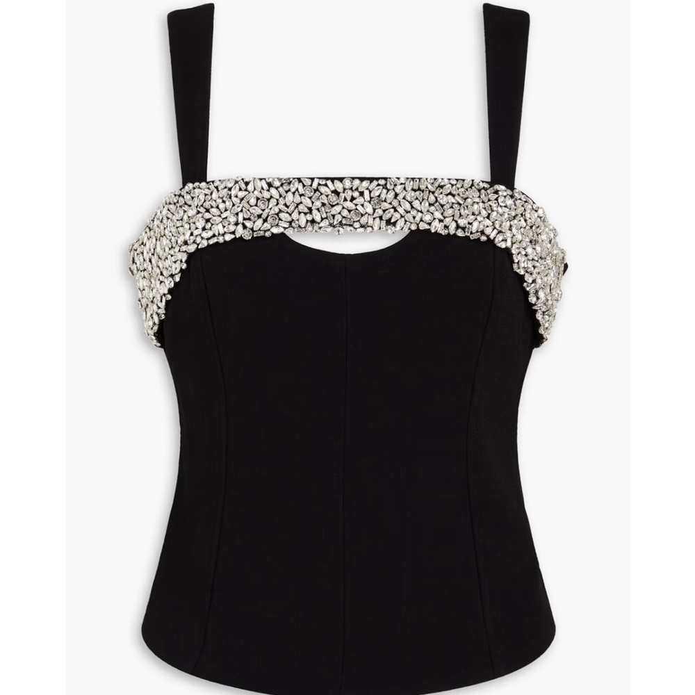 Simkhai Angelita crystal-embellished crepe top